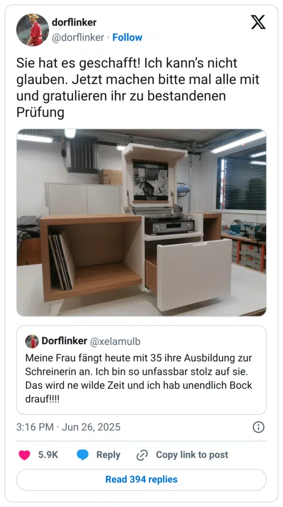 Sie hat es geschafft! Ich kann’s nicht glauben. Jetzt machen bitte mal alle mit und gratulieren ihr zu bestandenen Prüfung
