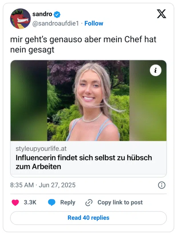 mir geht’s genauso aber mein Chef hat nein gesagt
