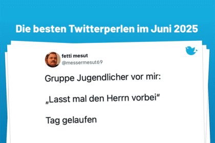 Gruppe Jugendlicher vor mir: „Lasst mal den Herrn vorbei“ Tag gelaufen