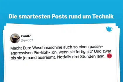 Macht Eure Waschmaschine auch so einen passiv-aggressiven Pie-Böh-Ton, wenn sie fertig ist? Und zwar bis sie jemand ausräumt. Notfalls drei Stunden lang. 😡