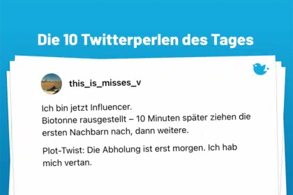 Ich bin jetzt Influencer. Biotonne rausgestellt – 10 Minuten später ziehen die ersten Nachbarn nach, dann weitere. Plot-Twist: Die Abholung ist erst morgen. Ich hab mich vertan.