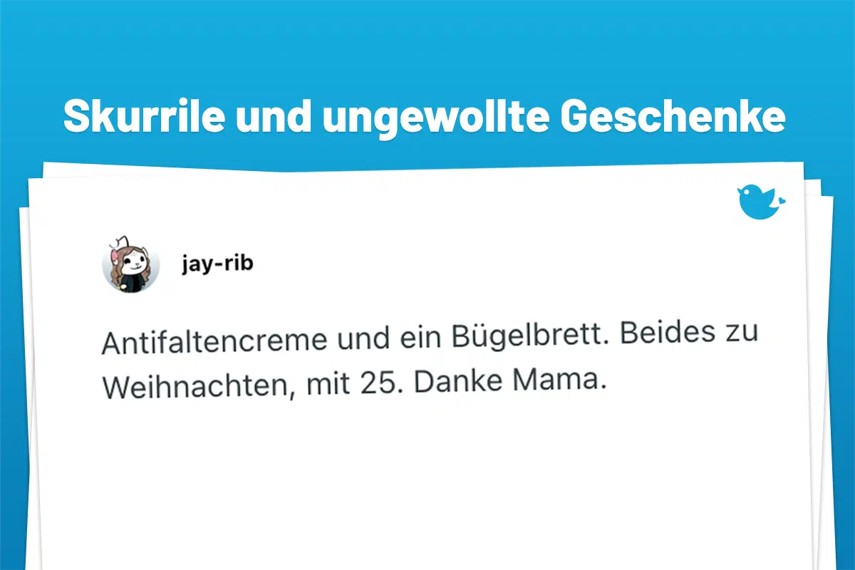 Antifaltencreme und ein Bügelbrett. Beides zu Weihnachten, mit 25. Danke Mama.