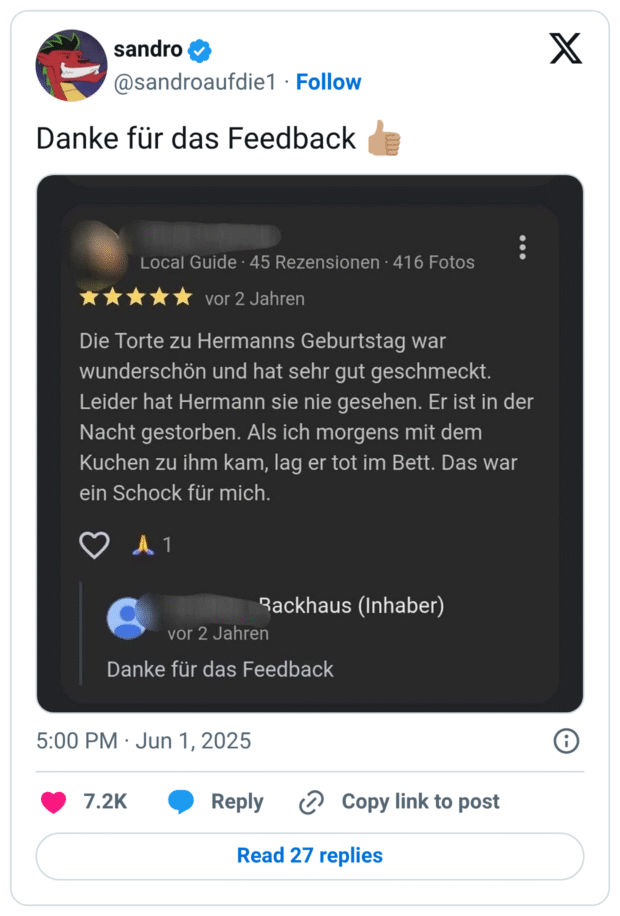 Danke für das Feedback 👍🏽