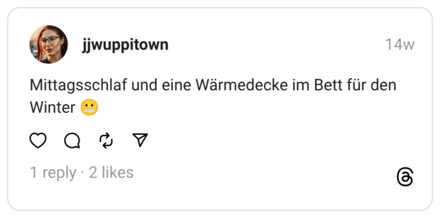 Mittagsschlaf und eine Wärmedecke im Bett für den Winter 😬