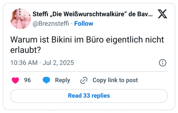 Warum ist Bikini im Büro eigentlich nicht erlaubt?