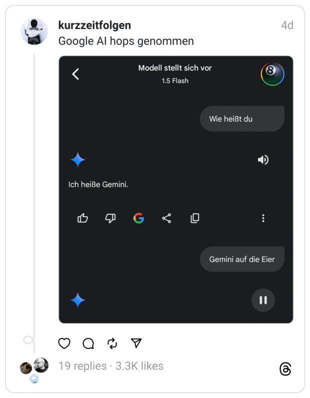 Google AI hops genommen