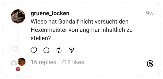 Wieso hat Gandalf nicht versucht den Hexenmeister von angmar inhaltlich zu stellen?