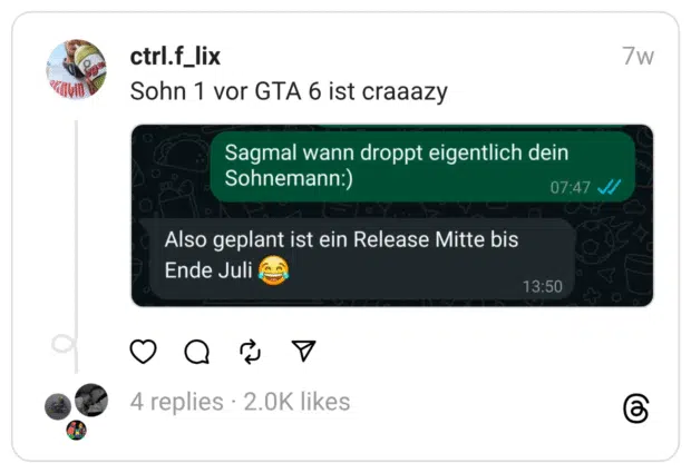 Sohn 1 vor GTA 6 ist craaazy