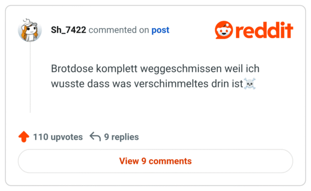 Brotdose komplett weggeschmissen weil ich wusste dass was verschimmeltes drin ist☠️