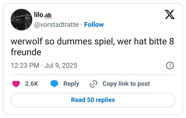 werwolf so dummes spiel, wer hat bitte 8 freunde