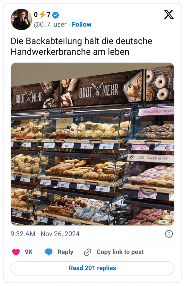 Die Backabteilung hält die deutsche Handwerkerbranche am leben
