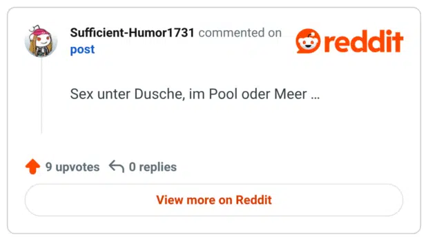 Sex unter Dusche, im Pool oder Meer …