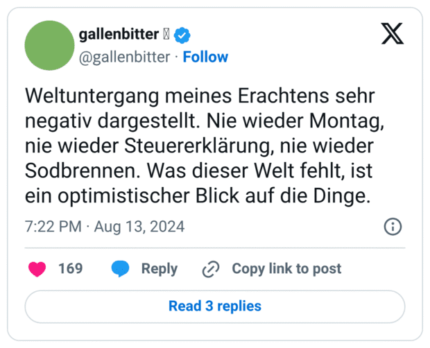 Mein Sohn ist heute im Hemd und gegelten Haaren zur Schule. Einfach so. Weil er das Schick findet.
Die beiden Tage davor hatte er einen Blazer an.
Demnächst macht er den Lehrern die Steuererklärung.  
