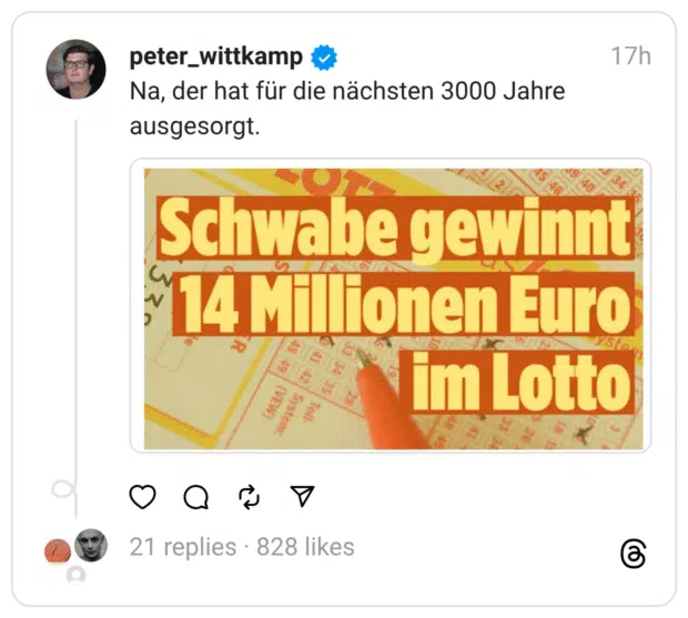 Na, der hat für die nächsten 3000 Jahre ausgesorgt.