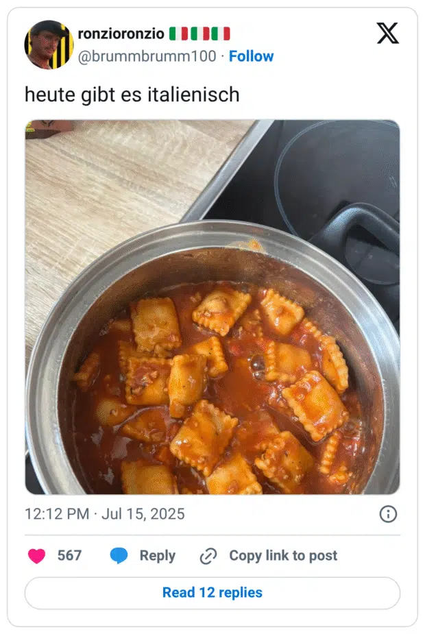 heute gibt es italienisch