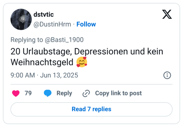 20 Urlaubstage, Depressionen und kein Weihnachtsgeld 🥰