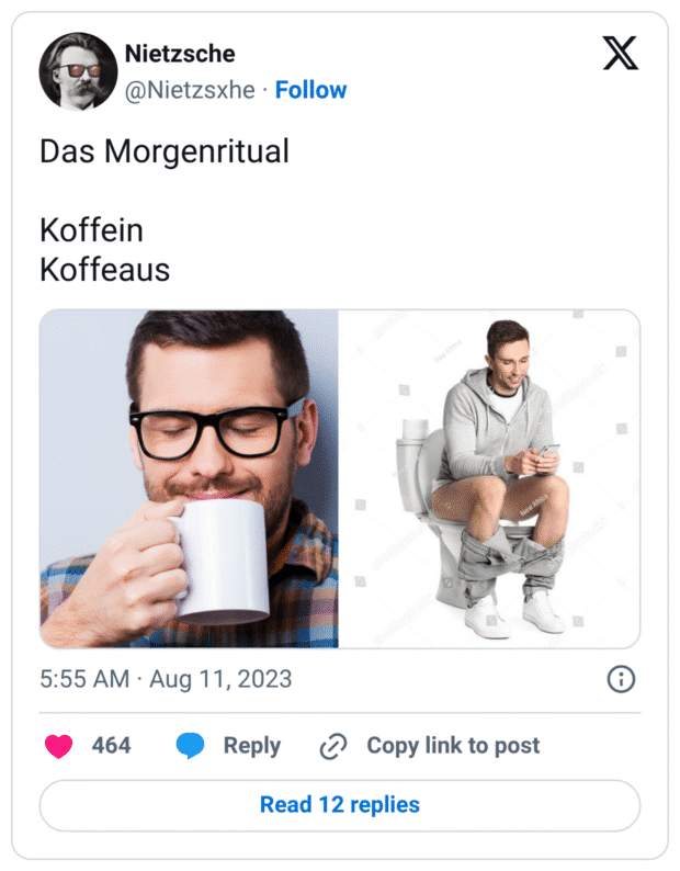 Das Morgenritual

Koffein                                             Koffeaus
