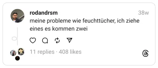 meine probleme wie feuchttücher, ich ziehe eines es kommen zwei