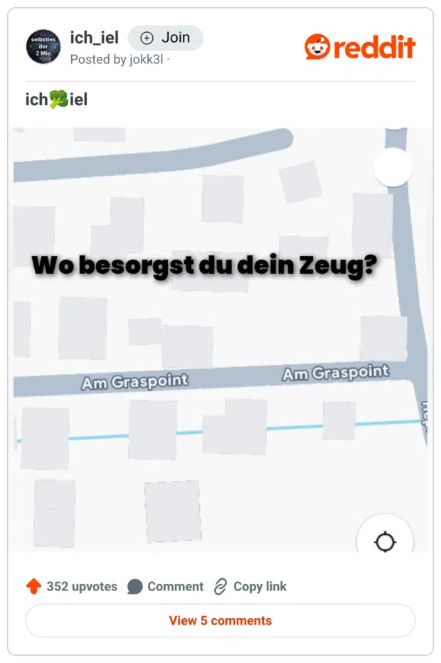 Wo besorgst du dein Zeuge?

Am Graspoint