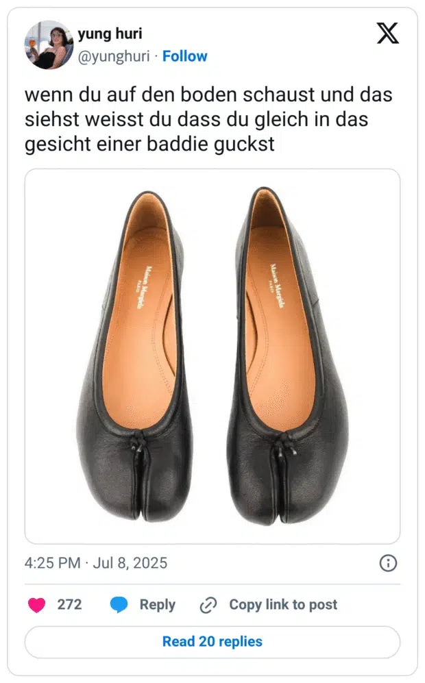 wenn du auf den boden schaust und das siehst weisst du dass du gleich in das gesicht einer baddie guckst
