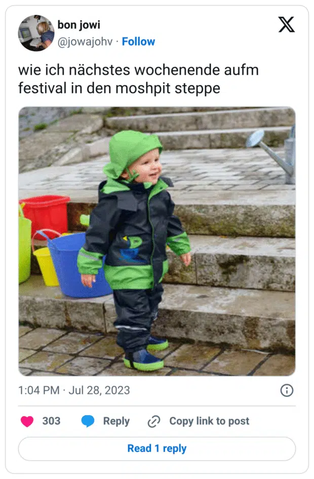 wie ich nächstes wochenende aufm festival in den moshpit steppe
