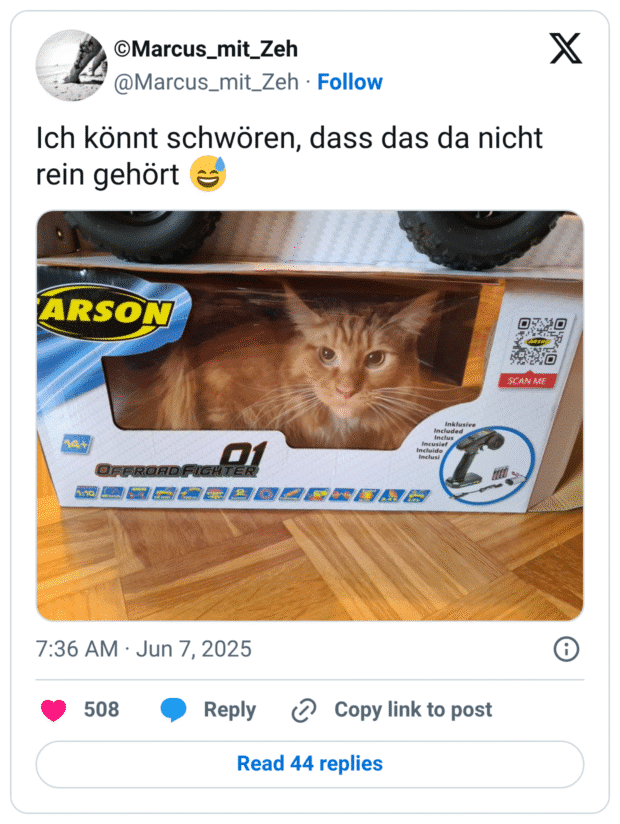Ich könnt schwören, dass das da nicht rein gehört 😅

