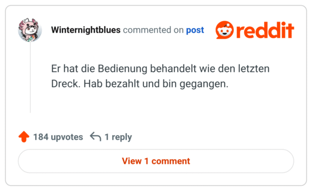
Ihr Ex hatte Angst, dass ich 'gefährlich' sein könnte und sie hat ihn mitgebracht....