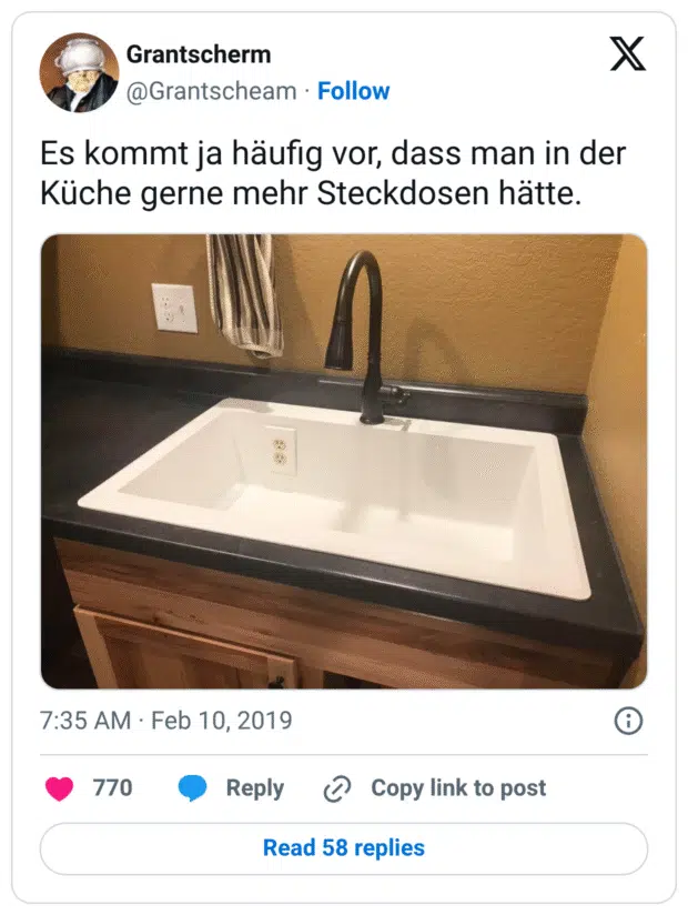 Es kommt ja häufig vor, dass man in der Küche gerne mehr Steckdosen hätte.
