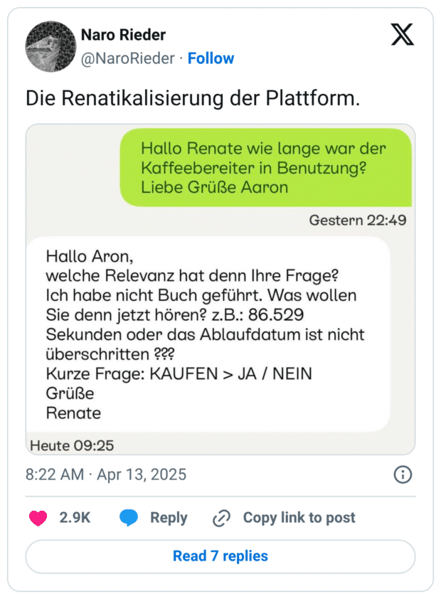Die Renatikalisierung der Plattform.
