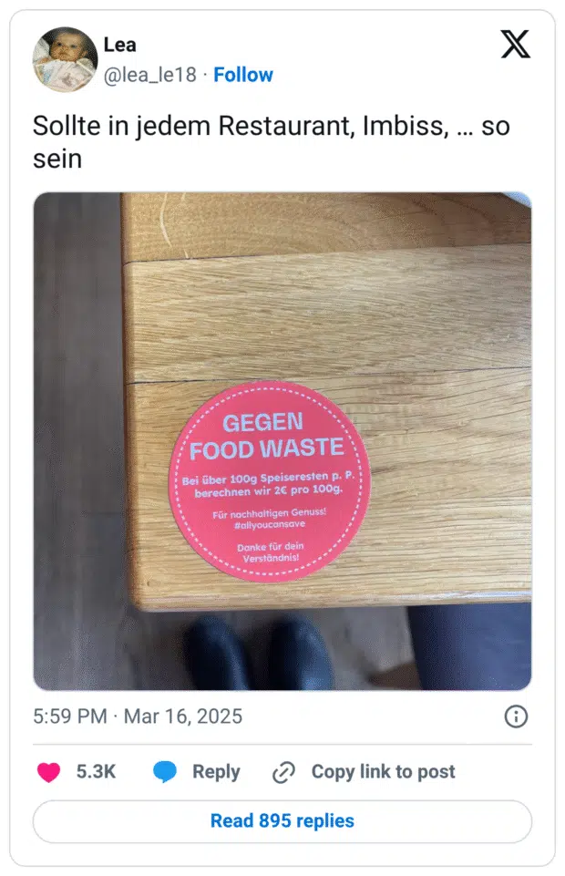 Sollte in jedem Restaurant, Imbiss, … so sein