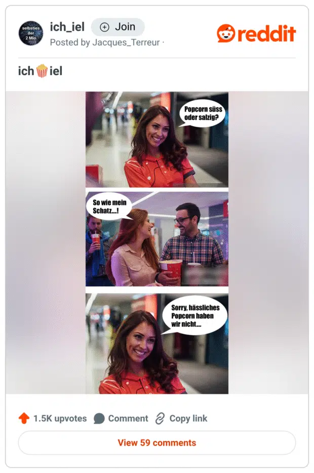 Popcorn süss oder salzig? Sorry, hässliches Popcorn haben wir nich