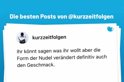 Ihr könnt sagen was ihr wollt aber die Form der Nudel verändert definitiv auch den Geschmack.