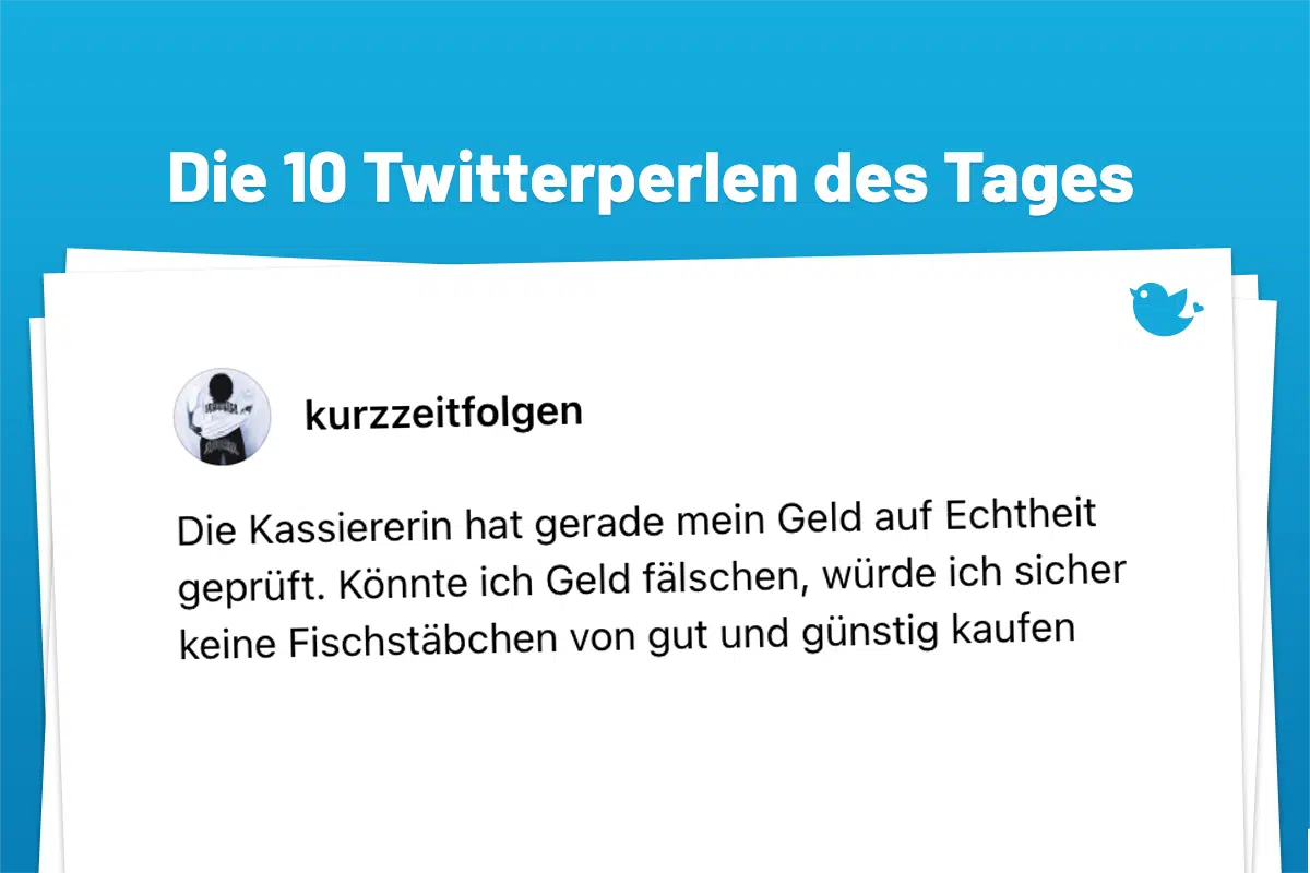Die Kassiererin hat gerade mein Geld auf Echtheit geprüft. Könnte ich Geld fälschen, würde ich sicher keine Fischstäbchen von gut und günstig kaufen