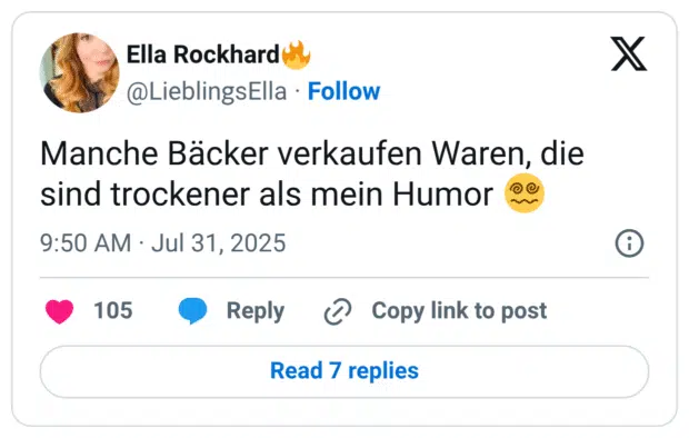 Manche Bäcker verkaufen Waren, die sind trockener als mein Humor 😵‍💫
