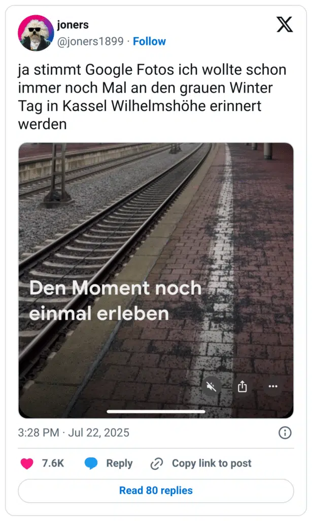 ja stimmt Google Fotos ich wollte schon immer noch Mal an den grauen Winter Tag in Kassel Wilhelmshöhe erinnert werden Den Moment noch einmal erleben