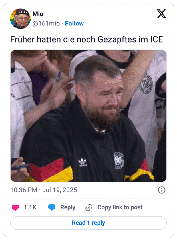 Früher hatten die noch Gezapftes im ICE