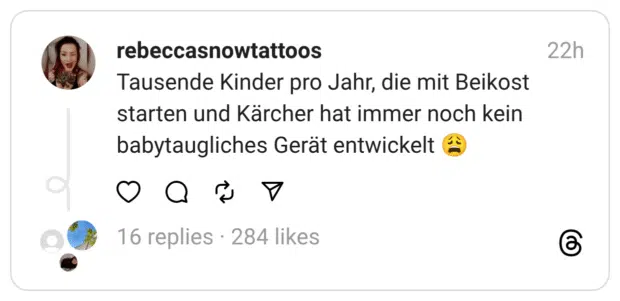 Tausende Kinder pro Jahr, die mit Beikost starten und Kärcher hat immer noch kein babytaugliches Gerät entwickel