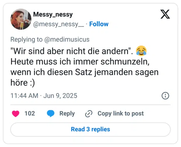 "Wir sind aber nicht die andern". 😂 Heute muss ich immer schmunzeln, wenn ich diesen Satz jemanden sagen höre :)