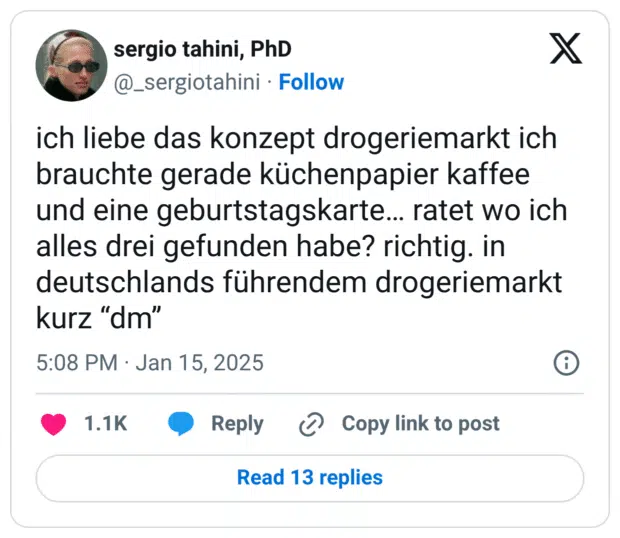 ich liebe das konzept drogeriemarkt ich brauchte gerade küchenpapier kaffee und eine geburtstagskarte… ratet wo ich alles drei gefunden habe? richtig. in deutschlands führendem drogeriemarkt kurz "dm"