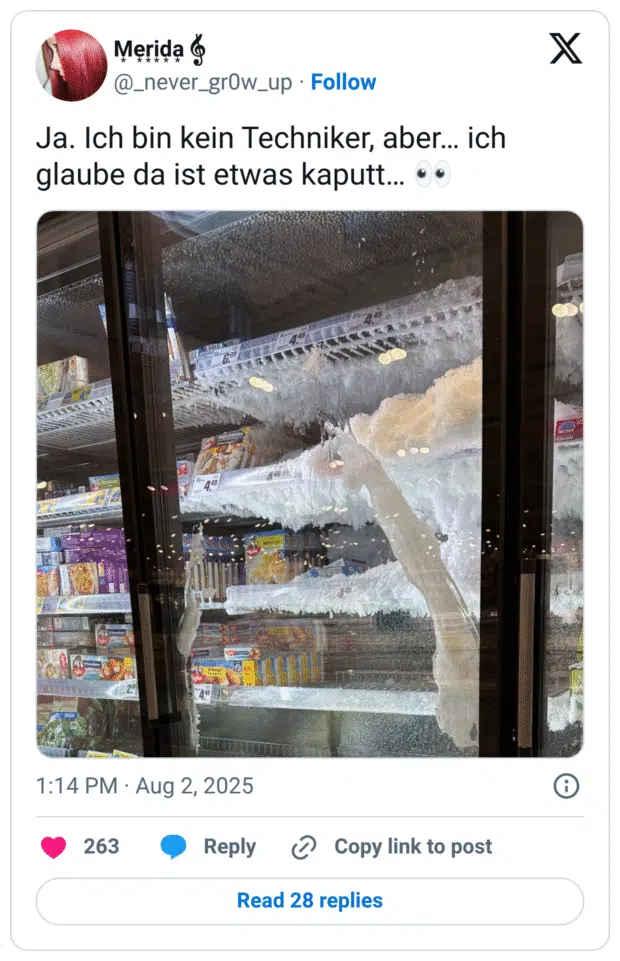 Ja. Ich bin kein Techniker, aber… ich glaube da ist etwas kaputt… 👀