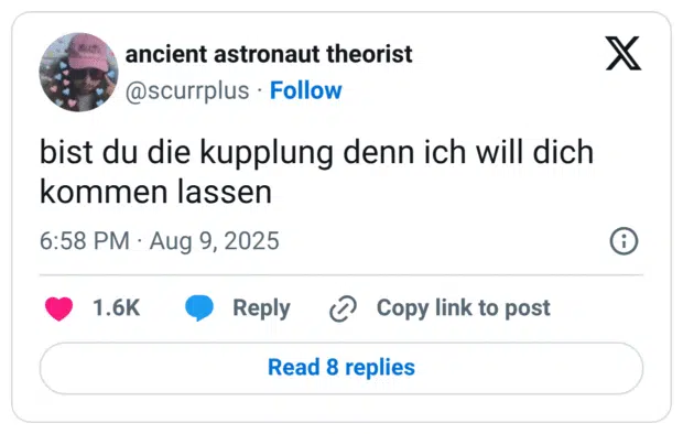 bist du die kupplung denn ich will dich kommen lassen