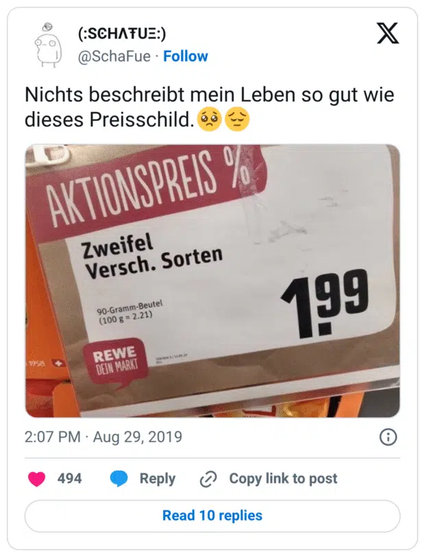Nichts beschreibt mein Leben so gut wie dieses Preisschild.🥺😔