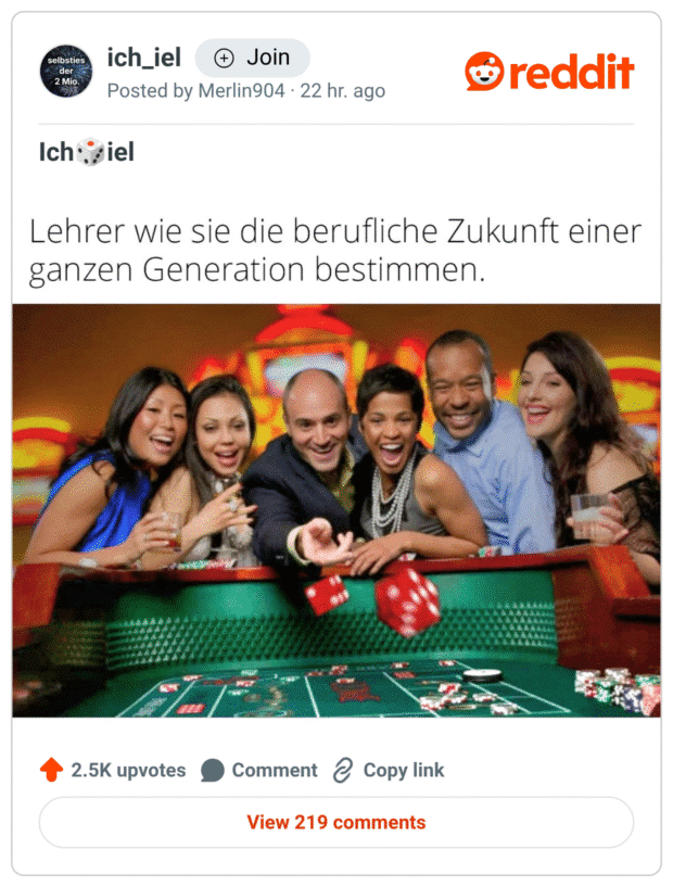 Lehrer wie sie die berufliche Zukunft einer ganzen Generation bestimmen.