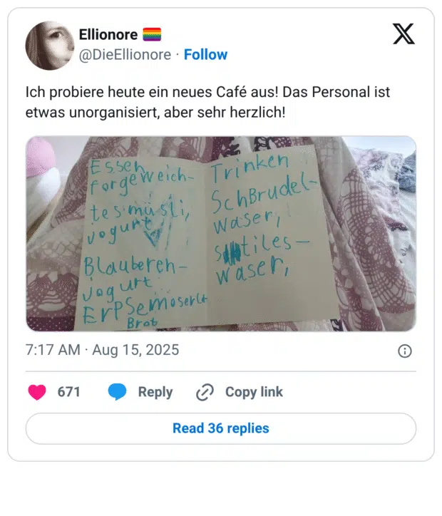 Trinken tes müsti, vogunt Blauberen - jag urt ErPSemoser-