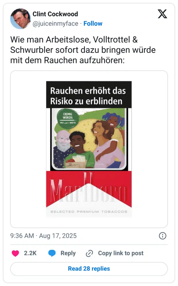 Wie man Arbeitslose, Volltrottel & Schwurbler sofort dazu bringen würde mit dem Rauchen aufzuhören: