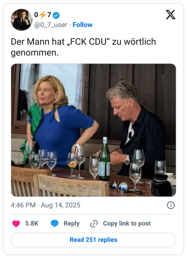Der Mann hat FCKCDU zu wörtlich genommen