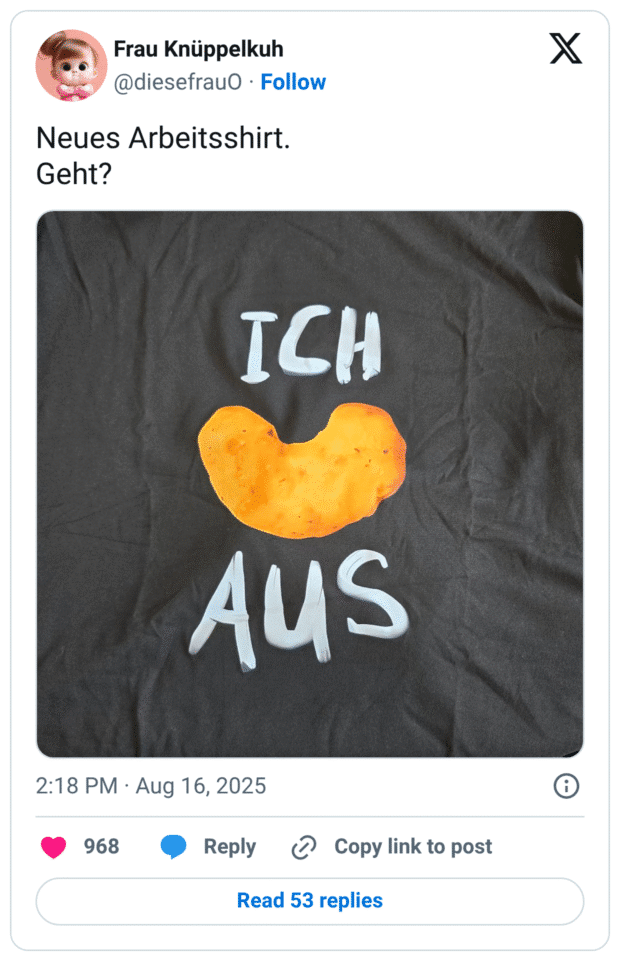 Neues Arbeitsshirt. Geht?