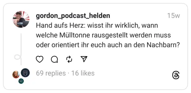 Hand aufs Herz: wisst ihr wirklich, wann welche Mülltonne rausgestellt werden muss oder orientiert ihr euch auch an den Nachbarn?