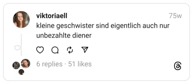 kleine geschwister sind eigentlich auch nur unbezahlte diener