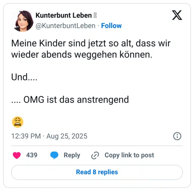 Meine Kinder sind jetzt so alt, dass wir wieder abends weggehen können. Und.... .... OMG ist das anstrengend 😩